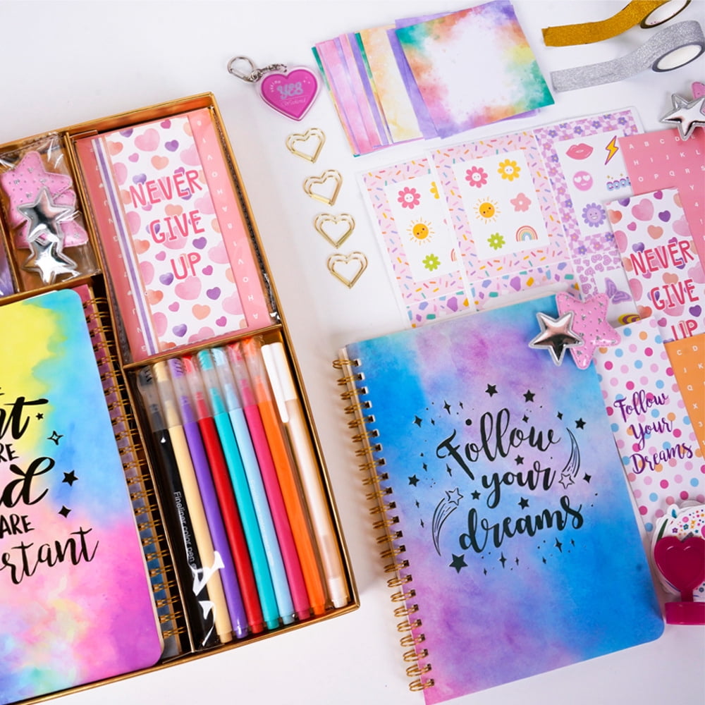 DIY Journal Kit for Girls, Journaling Notebooks Art Crafts Kit, Teen Tween Girls Gifts for 8 9 10 11 12 13 14 Year Old Girl, Scrapbook & Diary Supplies Set