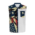thumbnail image 4 of Yaoyar Mens Sleeveless 4th of July Shirts Casual American Flag Stars and Stripes Button Down Patriotic Tank Top with Pockets, 4 of 5