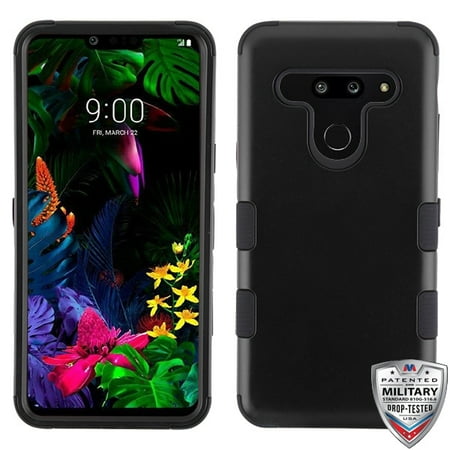 Lg Chocolate 3 Silicone LG G8 ThinQ Phone Case 3 in 1 Hybrid Impact Armor Hard PC & Soft TPU Silicone Rubber Heavy Duty Rugged Bumper Shockproof Anti Slip Full Body Protective Hard Case BLACK Cover for LG G8 Thinq ()