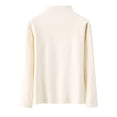 thumbnail image 4 of Vinsonshop Thermal Shirts for Women Long Sleeve Mock Neck Fleece Lined Base Layer Slim Fit Winter Warm Undershirts Beige L, 4 of 5
