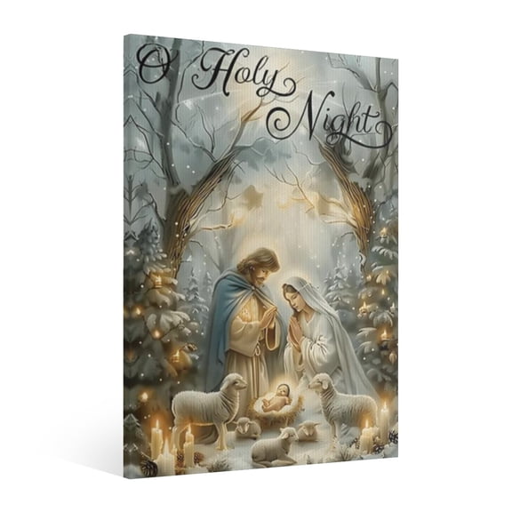 Vintage Jesus Nativity Scene Canvas Wall Art Paint , Christian Jesus Wall Art Decor,Christmas Wall Religious Artwork for Prayer Church Home Living Room,Bedroom Wall Decor Framed