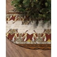 thumbnail image 2 of Brown Geometric Christmas Tree Skirt 48 Inches Large Christmas Skirt Tree, Retro Boho Floral Modern Abstract Art Tree Skirt Christmas Decorations for Fireplace Party Holidays Indoor Outdoor, 2 of 7