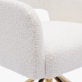 thumbnail image 2 of WestinTrends Mid-Century Modern Wide Boucle Swivel Accent Arm Chair, Cream, 2 of 13