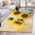 thumbnail image 2 of Sunflower Large Area Rugs for Bedroom Living Room, Soft Non Slip Carpet Bedside Rug, Watercolor Yellow Floral Botanical Rectangular Floor Cover Kitchen Accent Rug 3'x5' for Dining Room/Office, 2 of 9