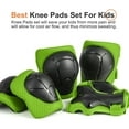 thumbnail image 6 of QUANFENG QF Knee Pads 6 Pieces Kids Knee and Elbow Pads Wrist Guards for Roller Skates Cycling, Green, 6 of 7