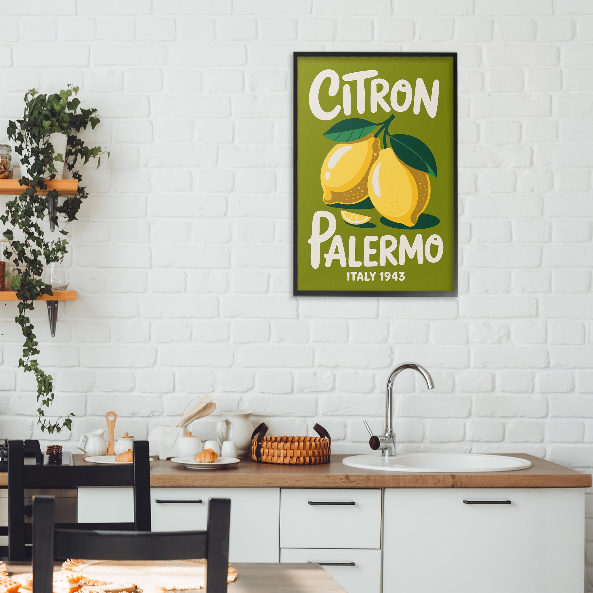 Stupell Industries Citron Palermo Lemons Black Framed Giclee Art, design by Andreas Magnusson
