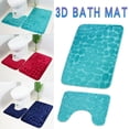 thumbnail image 2 of Yuarrent Tapete de franela para puerta de baño, 2 uds., adoquín, antideslizante, para baño, adoquín, antideslizante, absorbente, lavable Decoración del hogar verde Yuarrent JJ21304-04, 2 of 6