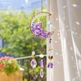 thumbnail image 5 of Crystal Wind Chimes Crescent Moon Gold Boho Home Decor Suncatcher for Window, 5 of 8