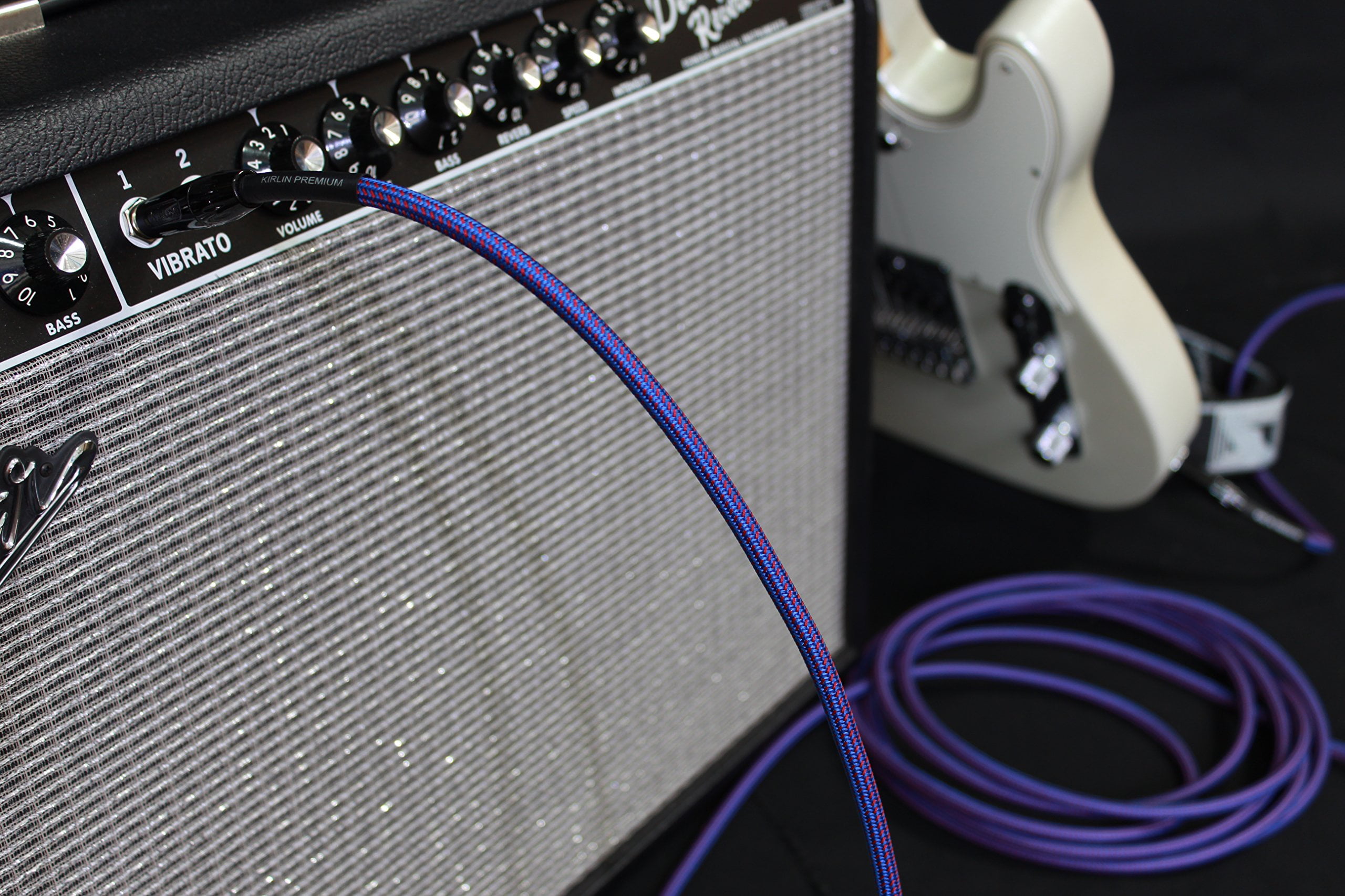 Black//Red Woven Jacket KIRLIN Cable IWB-202BFGL-10//BR 10-Feet Premium Plus Instrument Cable