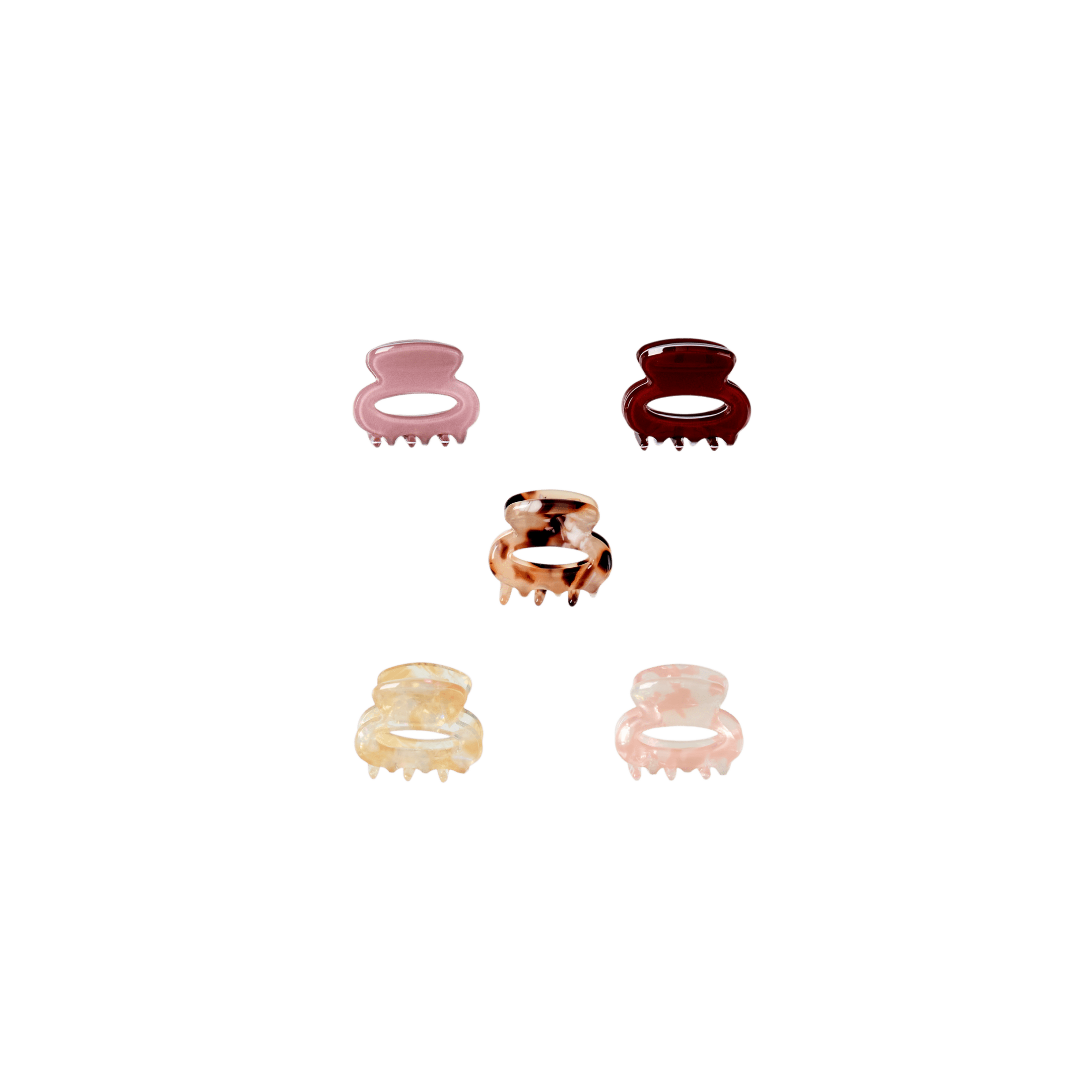 Scunci Luxe by Conair Mini Claw Clips, Marble & Neutral Tone Hair Clips, 5 Count