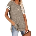 thumbnail image 1 of Fashion Womens Leisure Solid Short Sleeve  Neck Casual Loose Tops, 1 of 4