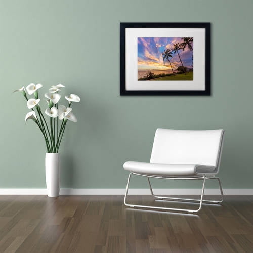 Trademark Fine Art 'Magical Hawaiian Sky' Canvas Art by Pierre Leclerc, White Matte, Black Frame
