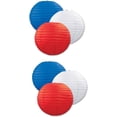 thumbnail image 1 of Beistle S54570RWBAZ2, 6 Piece Paper Lanterns, 9.5'' (Red/White/Blue), 1 of 1