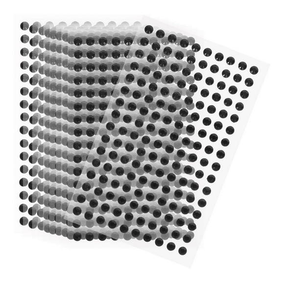 STRANDCHIC Black Flatback Acrylic Rhinestone Stickers for Face Art, Nail Decoration, Craft Projects and Accessories