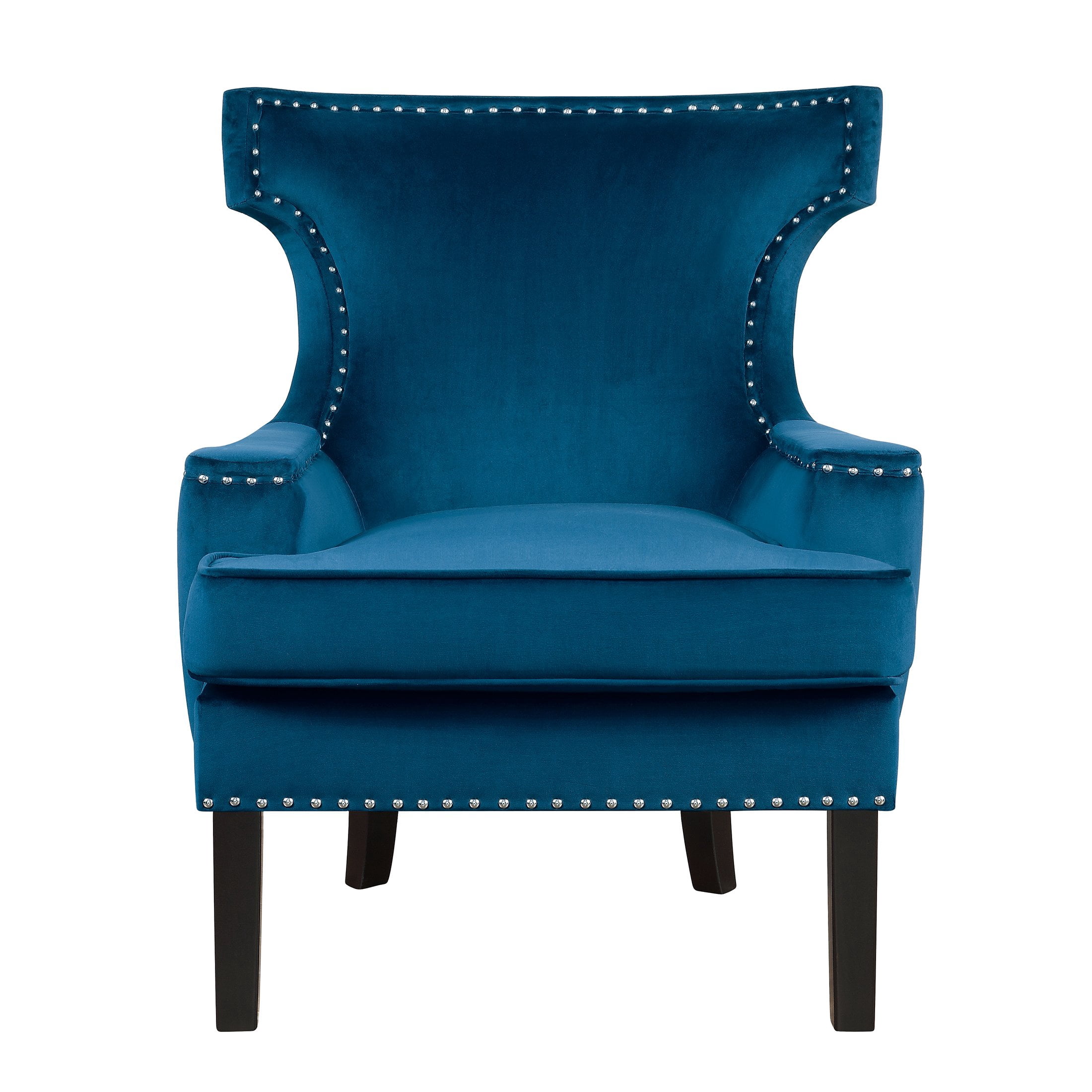OakvillePark Sigfridson Velvet Upholstered Accent Chair, Blue
