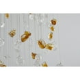 thumbnail image 2 of Living Design D22'' Flushed Brass Chandelier with Clear and Amber Glass Hanging Stones, 2 of 6
