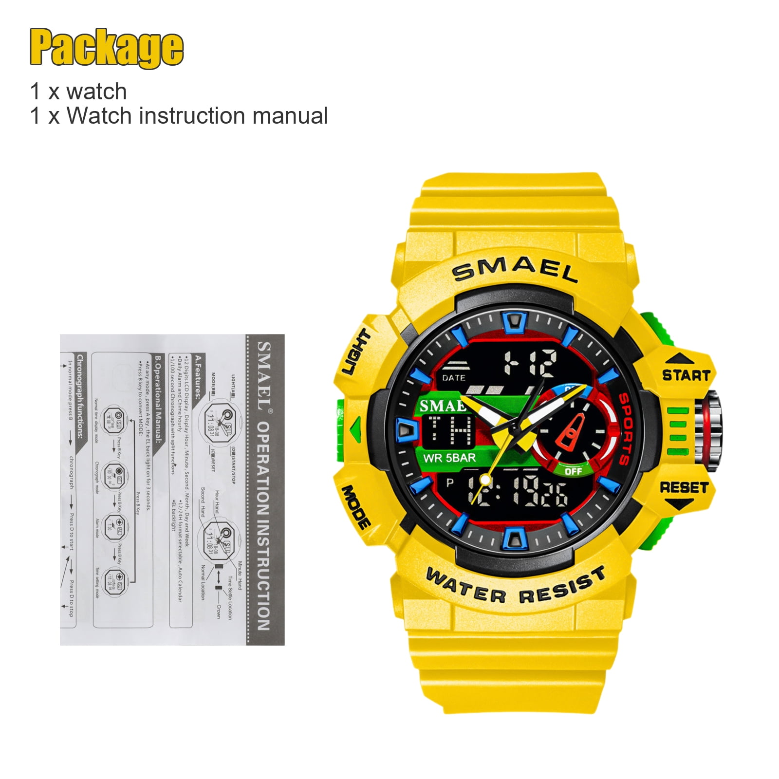 Smael discount watch instructions