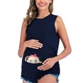 thumbnail image 2 of gakvbuo Funny Maternity Shirts For Pregnant Women Plus Size Maternity Tank Tops For Pregnancy Ladies Fashion Solid Color Print Sleeveless Pregnant Woman Casual Vest Clothe Top, 2 of 6