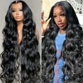 thumbnail image 2 of Body Wave Lace Front Wigs Human Hair Pre Plucked 180 Density 28 Inch 13x4 HD Transparent Frontal Glueless Wigs Human Hair with Baby Hair Natural Hairline Human Hair Wigs for Black Women, 2 of 7