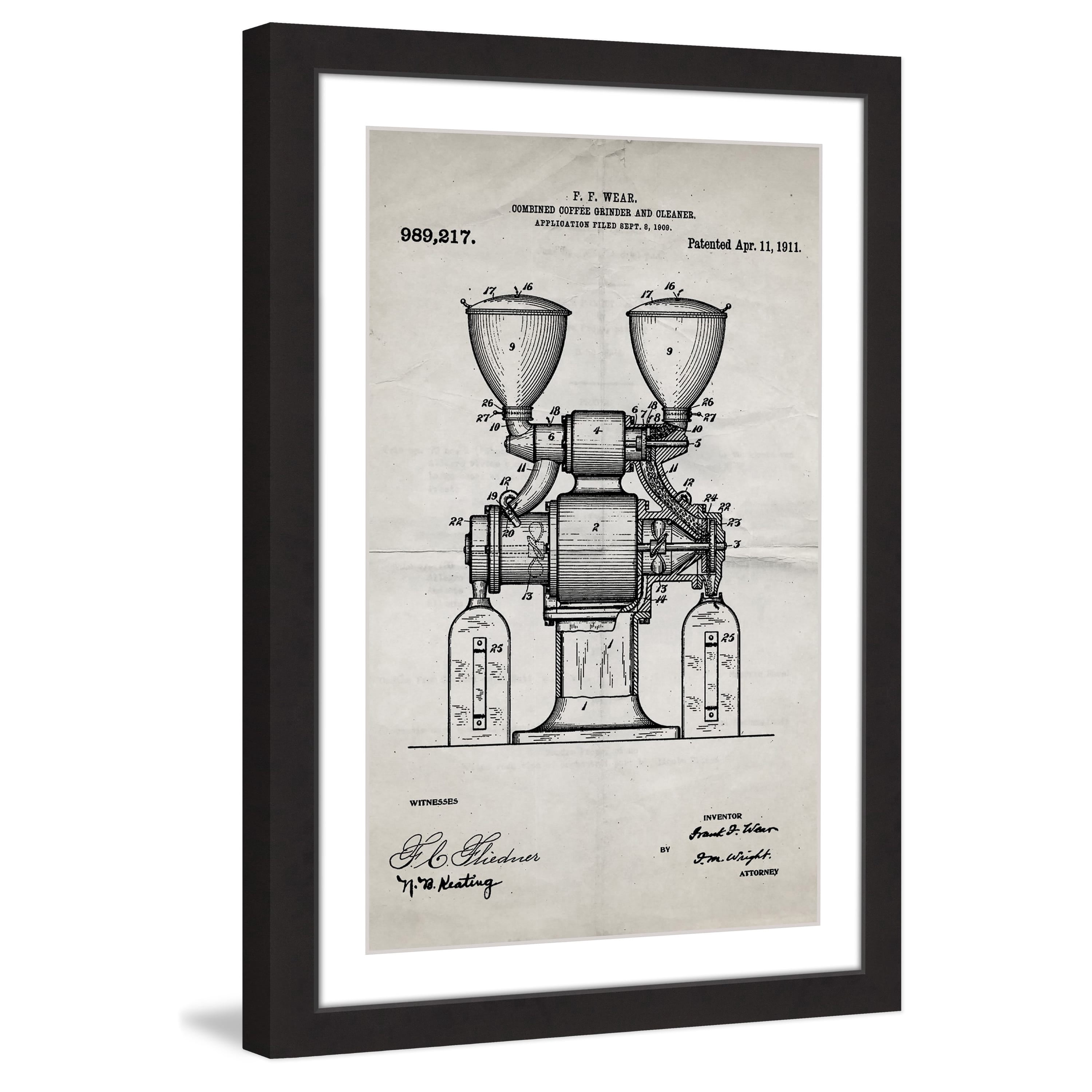 "Coffee Grinder 1911 Old Paper" Framed Painting Print