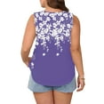 thumbnail image 4 of GIPQJK Womens Sleeveless Tank Tops Plus Size Crew Neck Sleeveless Tops Soild Color Beach Blouse Fashion Sleeveless Tops Vest T-Shirt,Light Purple 2XL, 4 of 5