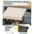 thumbnail image 5 of Manual Retractable Patio Awning 118" x 118" with Adjustable Height, UV Protection & Crank Handle – Ideal for Backyard, Garden, Outdoor Shade Khaki, 5 of 7