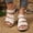 Beige, variant on Womens Solid Color Open Toe High Heel Thick Heel Shoes Comfortable Summer Casual Sandals Brown 9.5(43)