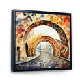 thumbnail image 2 of Designart "Orange Bridge Dynamic Archways Painting III" Pointillism Floater Framed Wall Decor, 2 of 7