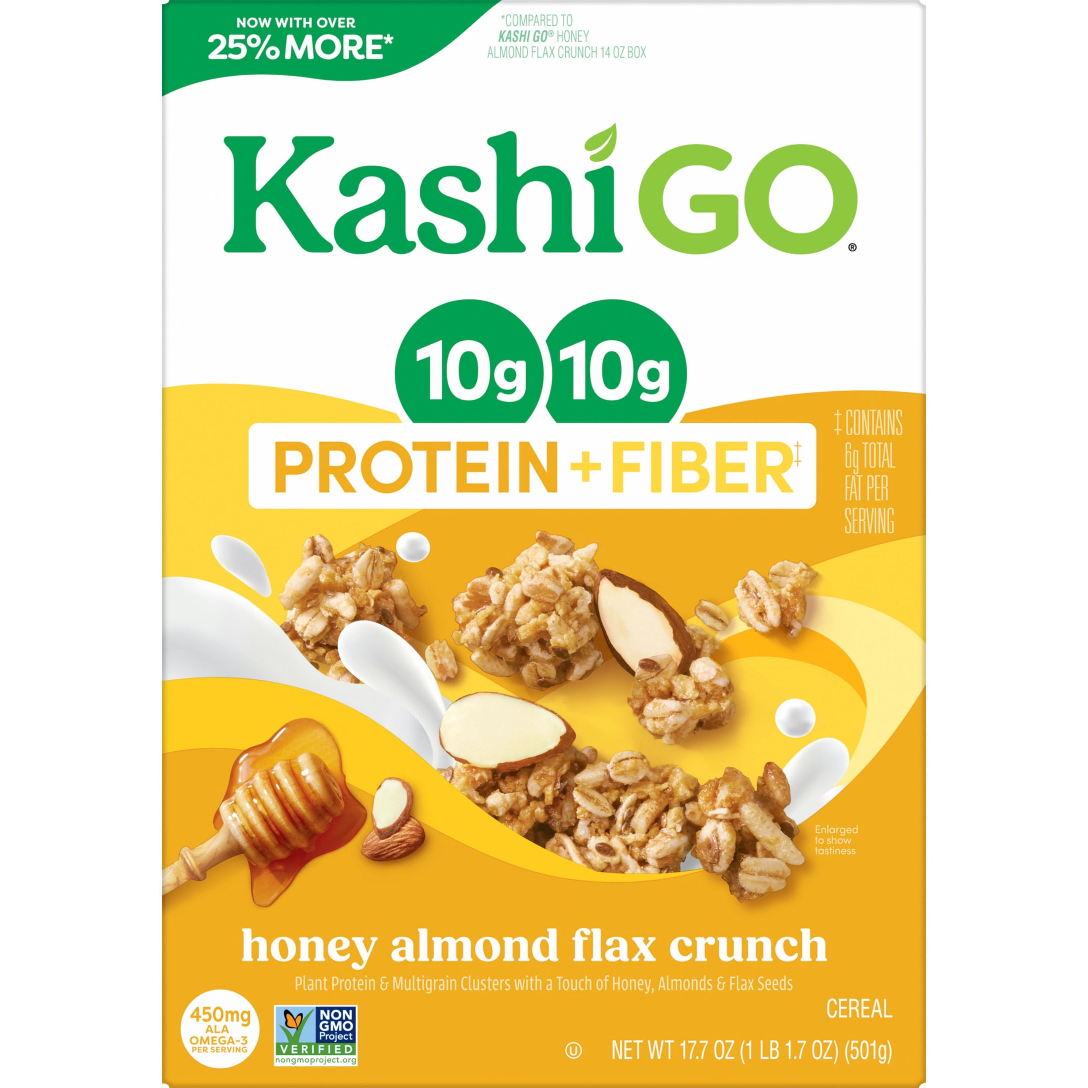 Kashi GO Honey Almond Flax Crunch Protein Cereal, 10g Protein, 17.7 oz
