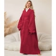 thumbnail image 4 of Wearable Blanket Hoodie for Adult Plush Blanket Sweatshirt size, 4 of 10