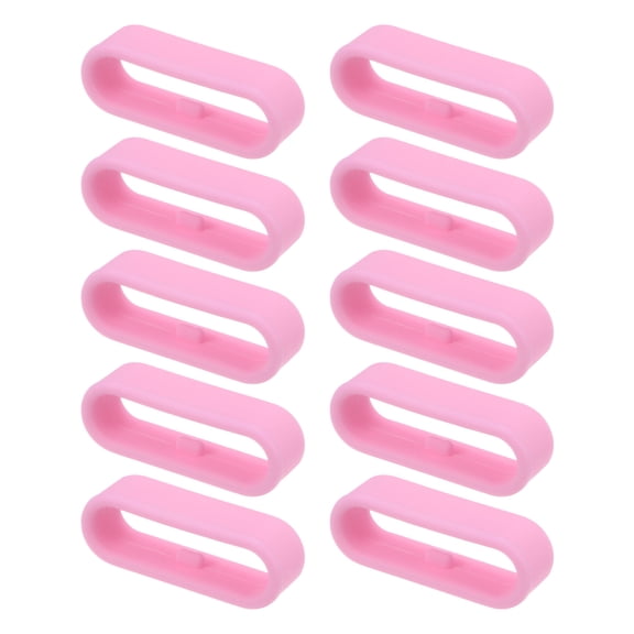 Uxcell 10Pcs Watch Band Strap Loops Silicone Replacement Fastener Rings for 22mm Width Watch Band, Pink