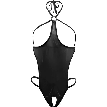 Sheer Teddy Cupless Crotchless Mesh Bodysuit See Through Micro Bikini