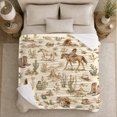 thumbnail image 5 of Western Desert Horseback Riding decorative motif Print, Rustic Farmhouse Horse Scene, Warm Flannel Blanket for Ranch House and Living Room, Horse Lovers Thanksgiving Gift, Rustic Home Decor, 5 of 9