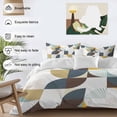 thumbnail image 3 of 3 Piece Brown Teal Beige Geometric Duvet Cover Set Full Size,Microfiber Comforter/Quilt Cover with Corner Ties and 2 Pillowcases,Middle Century Modern Abstract Art Soft Bedding with Zipper Closure, 3 of 8