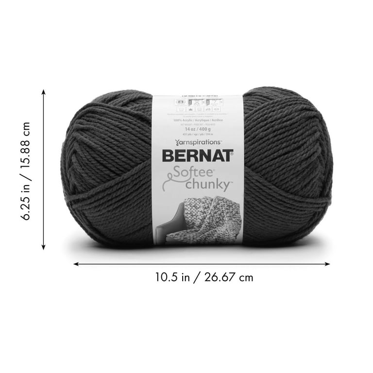 Bernat Softee Chunky 6 Super Bulky Acrylic Yarn Gray Heather 14oz 400g 431 Yards 3 Pack Walmart