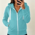 thumbnail image 5 of Jsaierl Womens Zip Up Hoodies Casual Solid Color Hooded Sweatshirt Holiday Comfort Long Sleeve Jackets Fall Clothes S-2XL, 5 of 6