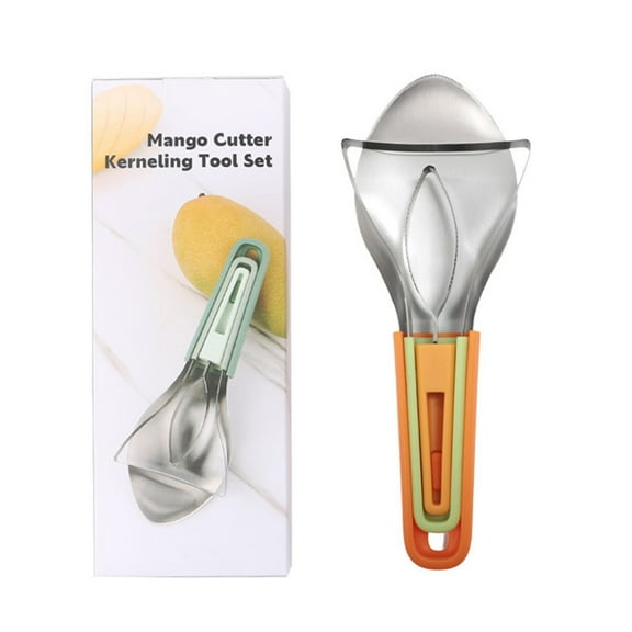 Mango Slicer, Peeler & Pit Remover Tool, Nesting Mangos Separator Tool Set Mangos Flesh, Fruit Slicer Cutter Pitter, Useful Mango Depitter & Peeler Gadget, Easy Remove Pit and Divide