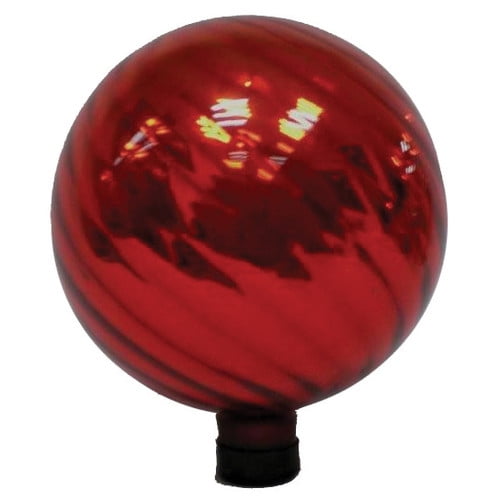 VCS 10" Glass Red Swirl Glass Gazing Globe