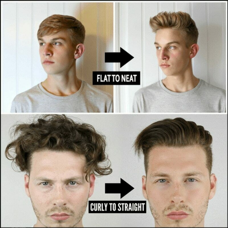 straightening curly hair men
