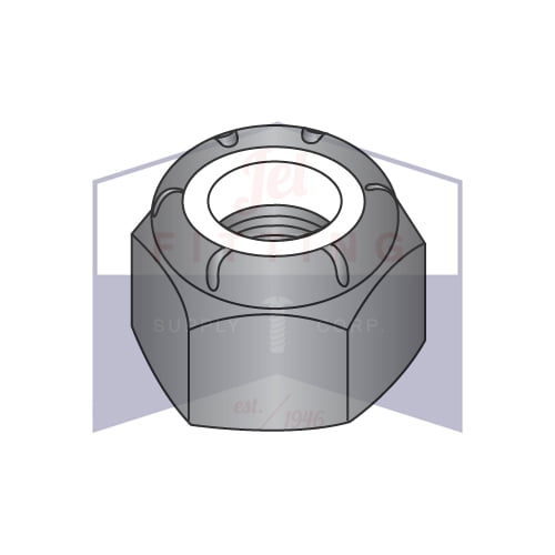 Steel w Black Oxide Nylon Insert Hex Lock / Stop Nuts SAE #10-24 NM Qty 10 