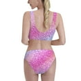 thumbnail image 3 of Picia Fun Rainbow Pink Women's High Waisted Bikini Scoop Neck Swimsuit Two Pieces Bathing Suit-X-Large, 3 of 8