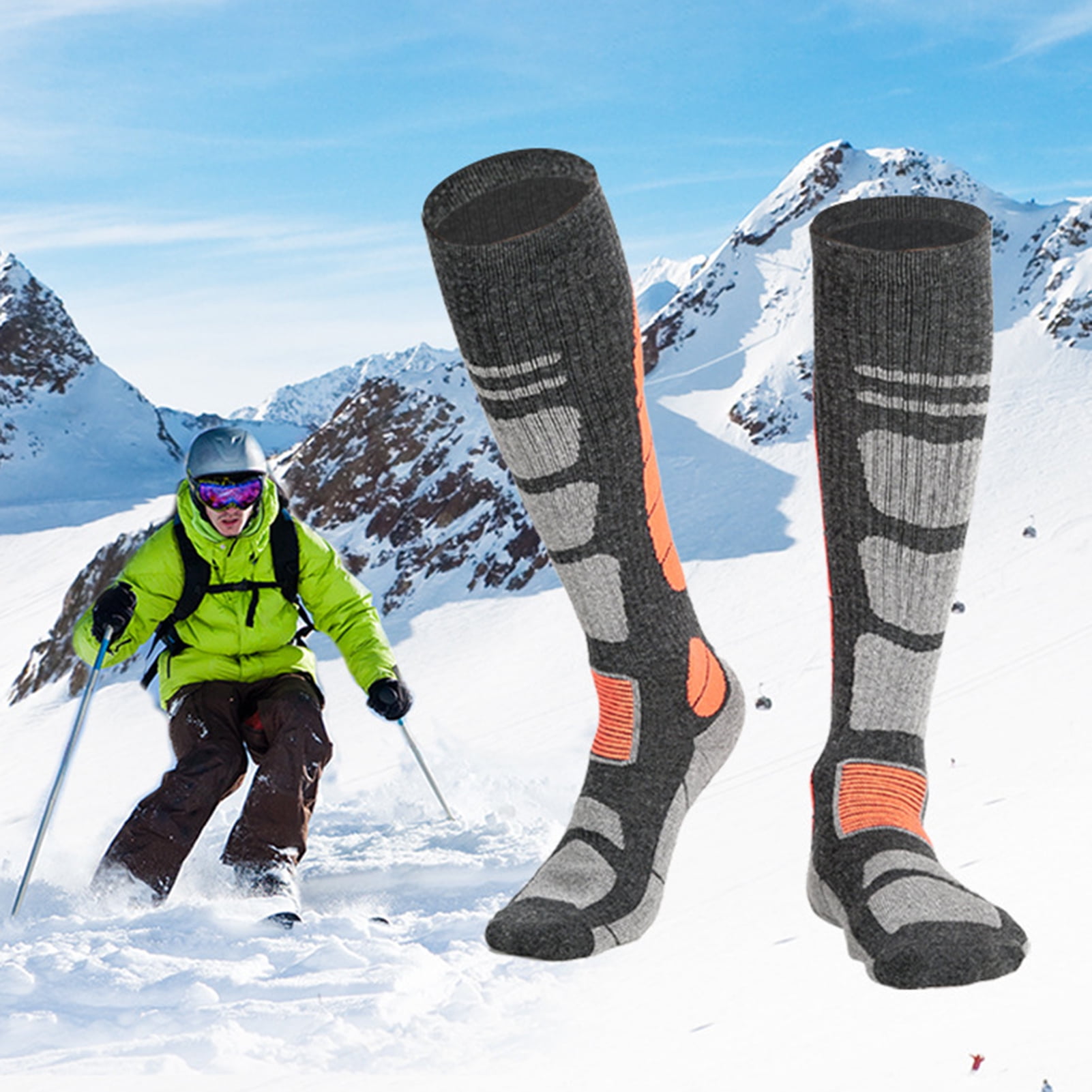 Ski Socks 2 Pairs Pack Knee High for Men Women Keep Warm Winter Sports,Skiing,Snowboarding Ski Socks 2 Pairs Pack Knee High for Men Women Keep Warm Winter Sports,Skiing,Snowboarding