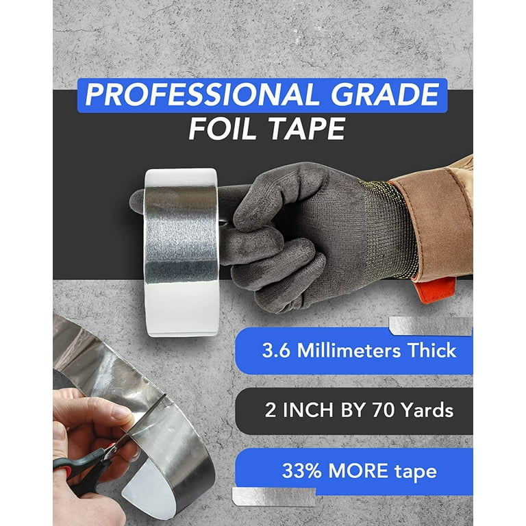 TapePlus Professional Grade Aluminum Foil Tape 2 Inch by 210