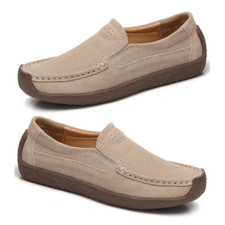 

huanledash Women Casual Anti-skid Round Toe Low Top Slip-on Walking Loafers Sneakers Shoes