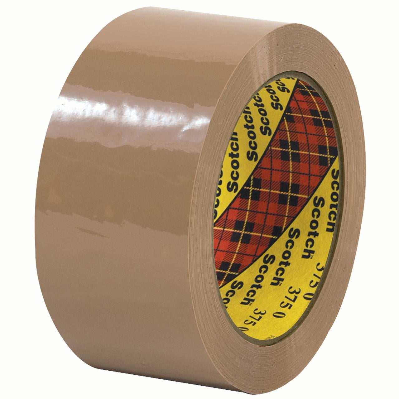 Scotch 3M 375 Carton Sealing Tape 3.1 Mil 2" x 55 yds. Tan 36/Case