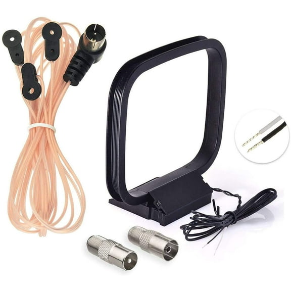 Bingfu FM Antenna FM Dipole Antenna 75 Ohm Indoor FM Radio Antenna AM Loop Antenna for Pioneer Onkyo Yamaha Marantz Indoor Bluetooth Home Stereo Receiver AV Audio Video Home Theater Receiver Tuner