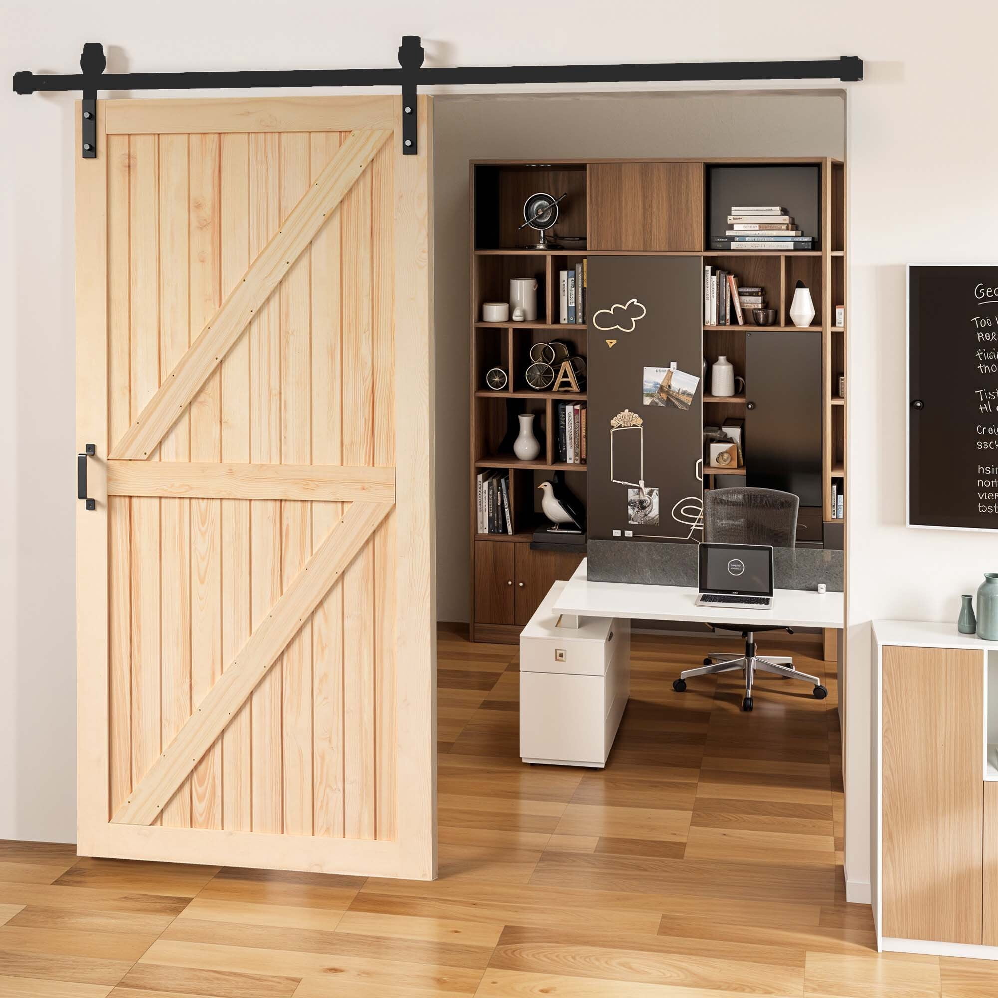 Uforic 42" x 84" Wood Sliding Barn Door Interior Door, Natural