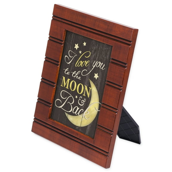 I Love You to the Moon and Back Wood Finish 8 x 10 Framed Wall Art Plaque