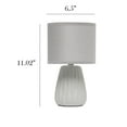 thumbnail image 4 of Simple Designs 11.02" Traditional Mini Modern Ceramic Texture Pastel Accent Bedside Table Desk Lamp with Matching Fabric Shade for Bedroom, Nightstand, Living Room, Entryway, 4 of 9