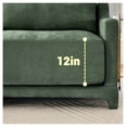 thumbnail image 6 of Green Chenille 3-Seater Sofa with Lumbar Pillows, Ergonomic Design, Wooden Base - Living Room, Bedroom, Hotel Furniture, 6 of 9